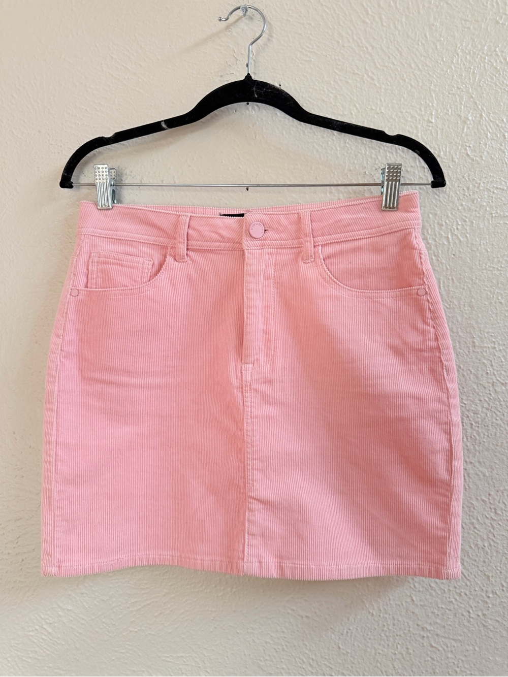Black Label light pink corduroy mini skirt
